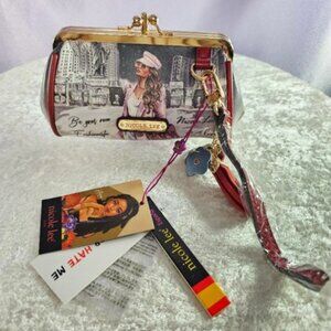 Nicole Lee USA Double Clasp Coin Purse with Back Zipper-NIB